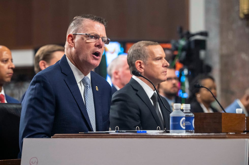 U.S. Secret Service Acting Director Ronald Rowe, left, and FBI Deputy Director Paul Abbate...