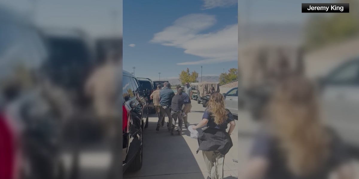 GRAPHIC: Video shows Charlie Kirk being rushed to SUV after he was shot ...