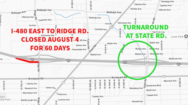 I-480 exit ramp closing for 60 days
