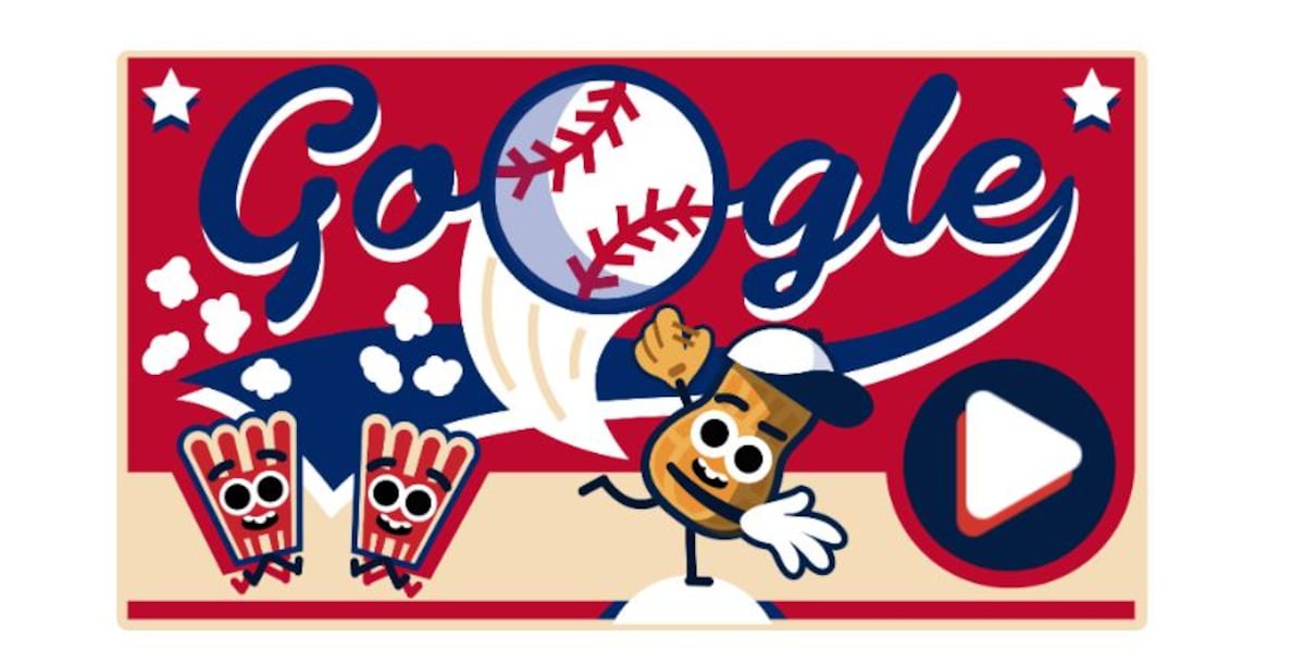 Google's 4th of July Doodle featuring a baseball game