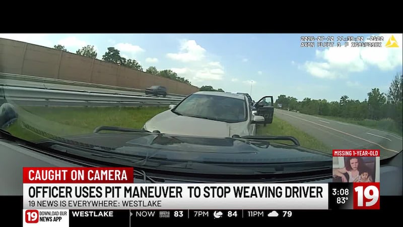 Westlake officer uses PIT maneuver to stop weaving driver on I-90