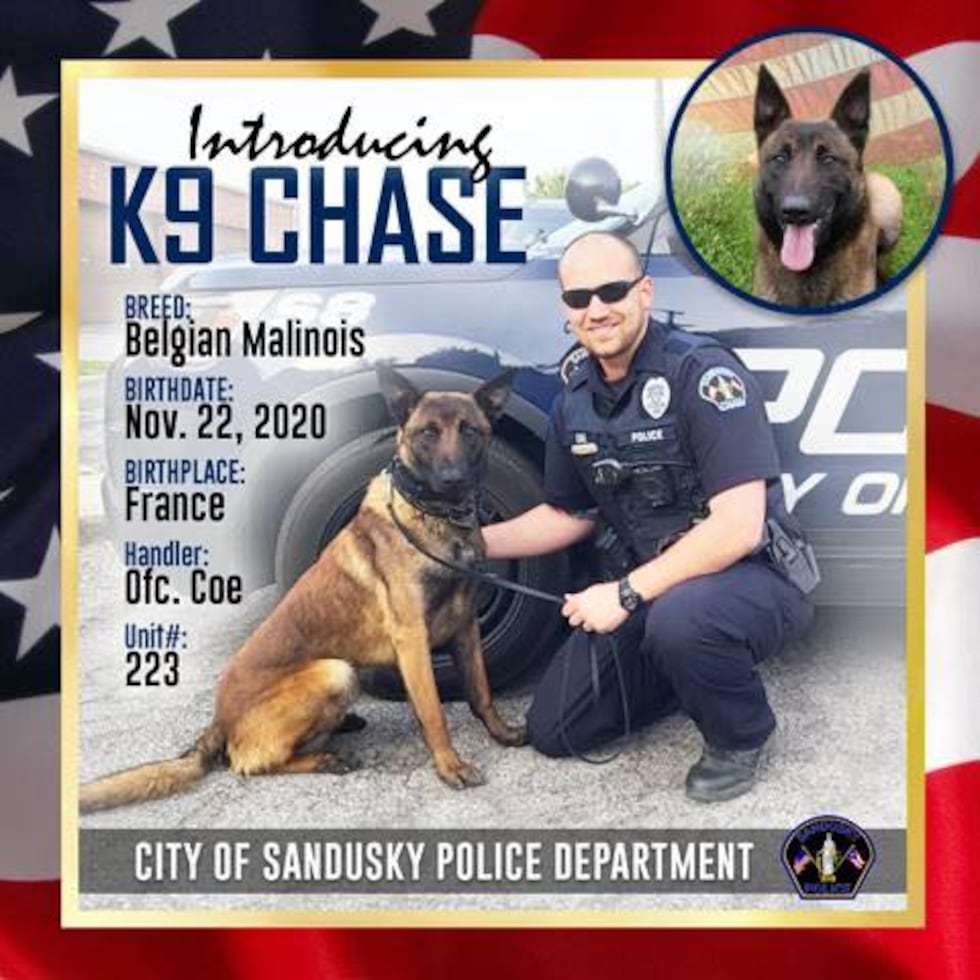 Sandusky Police introduces K-9 Chase as newest addition to department