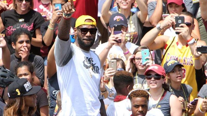 LeBron James in 2016 NBA Championship parade. (Source: John Wise/WOIO)
