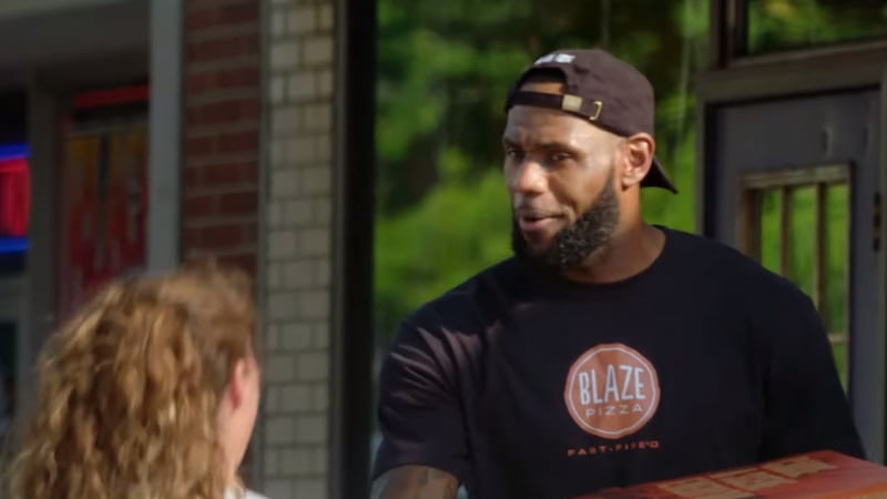 LeBron James surprises unsuspecting people with Blaze Pizza in Akron video