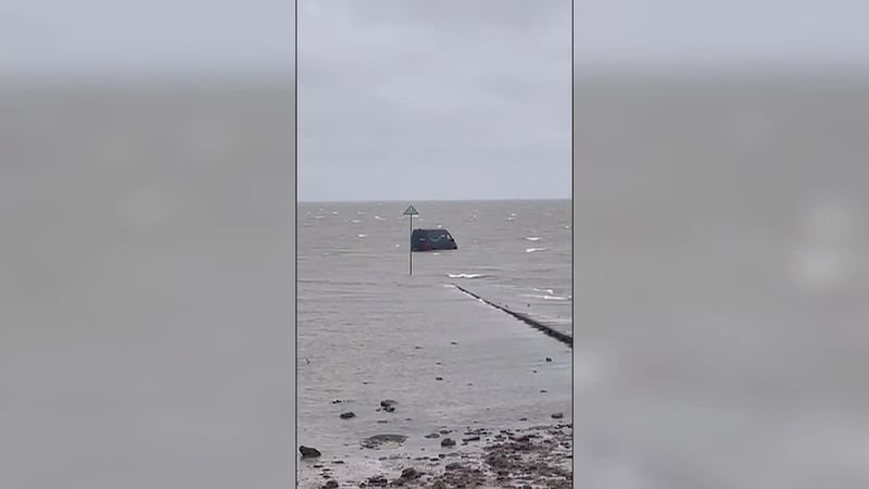 An Amazon delivery van got stuck after following GPS onto a "dangerous" mudflats.