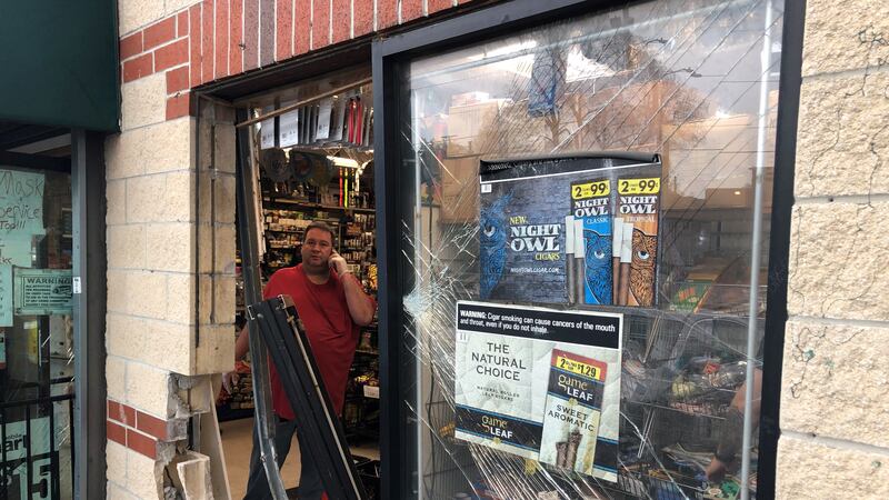 Man drives away after crashing into East Cleveland business, police say