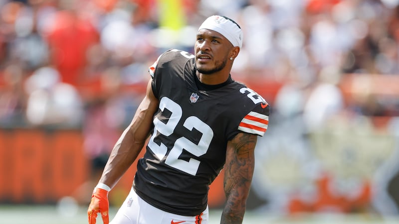 Cleveland Browns safety Grant Delpit (22) plays against the New York Jets during the first...