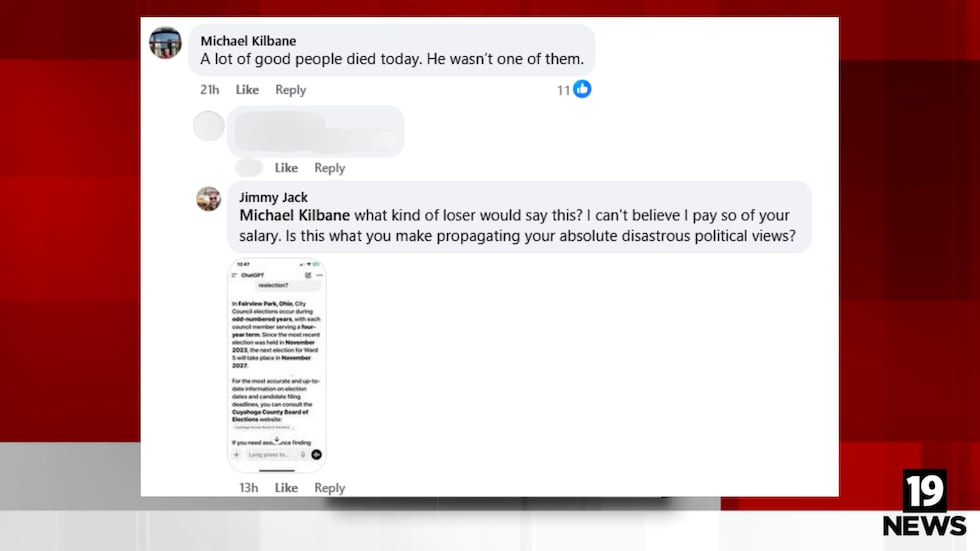 Fairview Park neighbors outraged by city council president’s comments after death of Charlie Kirk