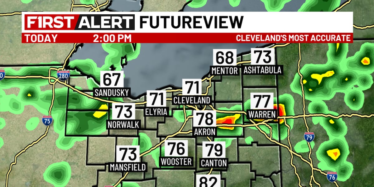 Northeast Ohio weather: Tracking showers, few storms next couple days Northeast Ohio weather: Tracking showers, few storms next couple days