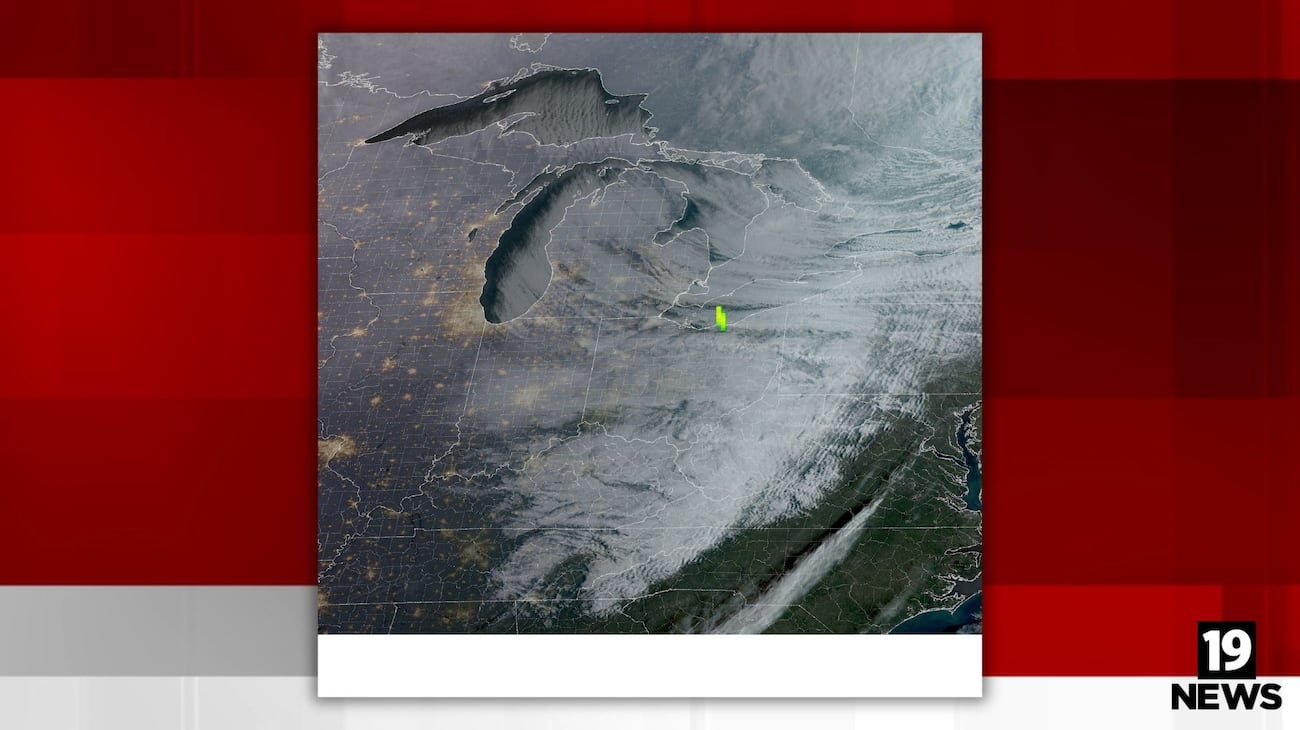 Tens of thousands of people heard and felt an explosion all over Northeast Ohio and into Pennsylvania and New York Tuesday morning.(Source: WOIO/NWS Cleveland)