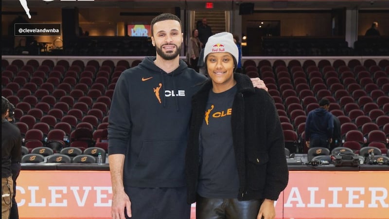 Cleveland Cavaliers' Larry Nance Jr. and Team USA Women's Hockey play Laila Edwards supporting...