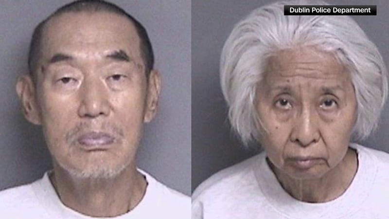 Booking photos of Shouyong Zhang and Shili Chen. The couple faces charges in the shooting...