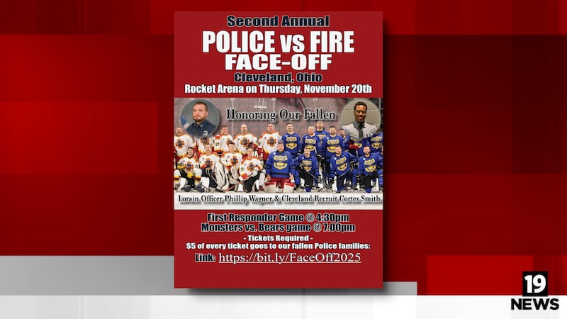 First responders will battle it out on the ice Thursday in a charity hockey game at Rocket Arena.