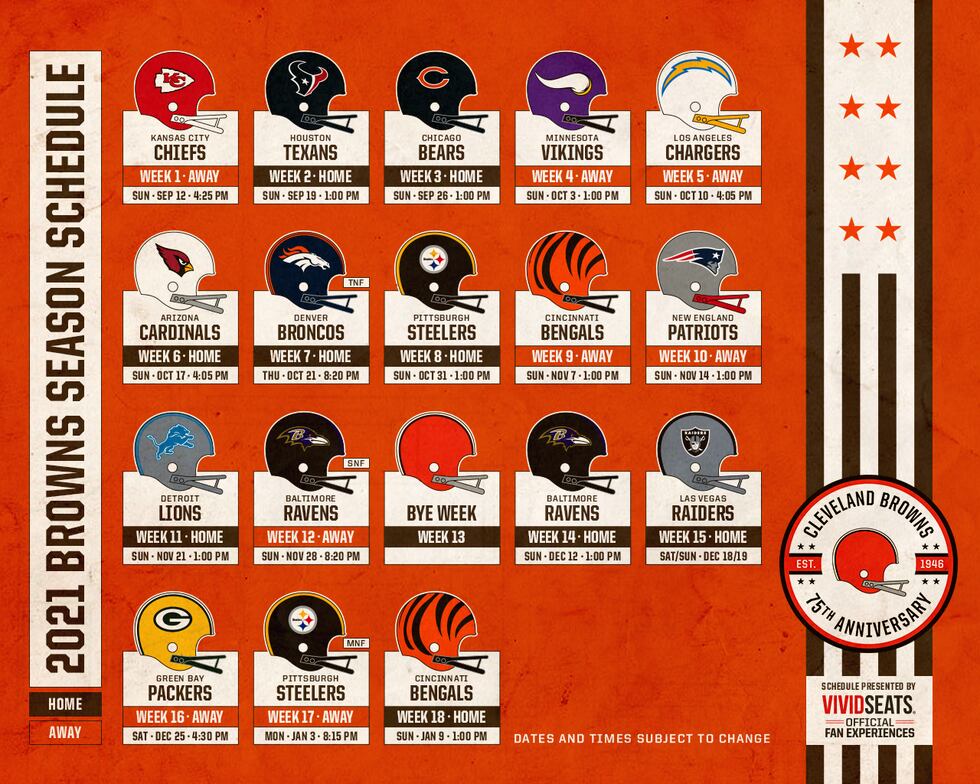 The Browns 2021 schedule has been released.