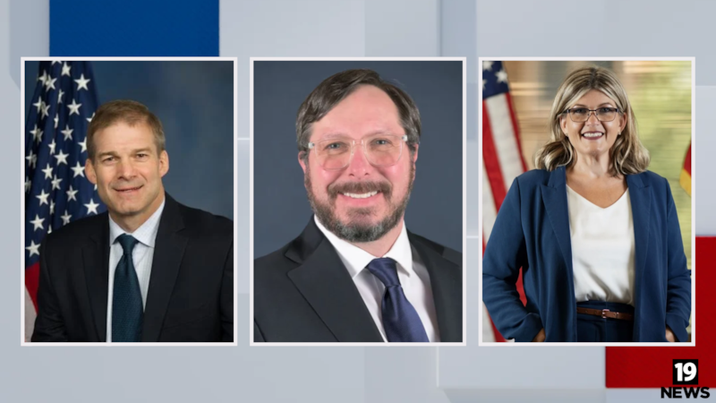 Incumbent Rep. Jim Jordan (R-left) is facing challenges from Joshua D. Kolasinski (D-middle)...