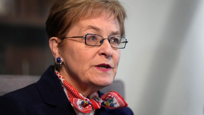 FILE - U.S. Rep. Marcy Kaptur, D-Ohio, is interviewed Dec. 9, 2022, in Toledo, Ohio. (AP...