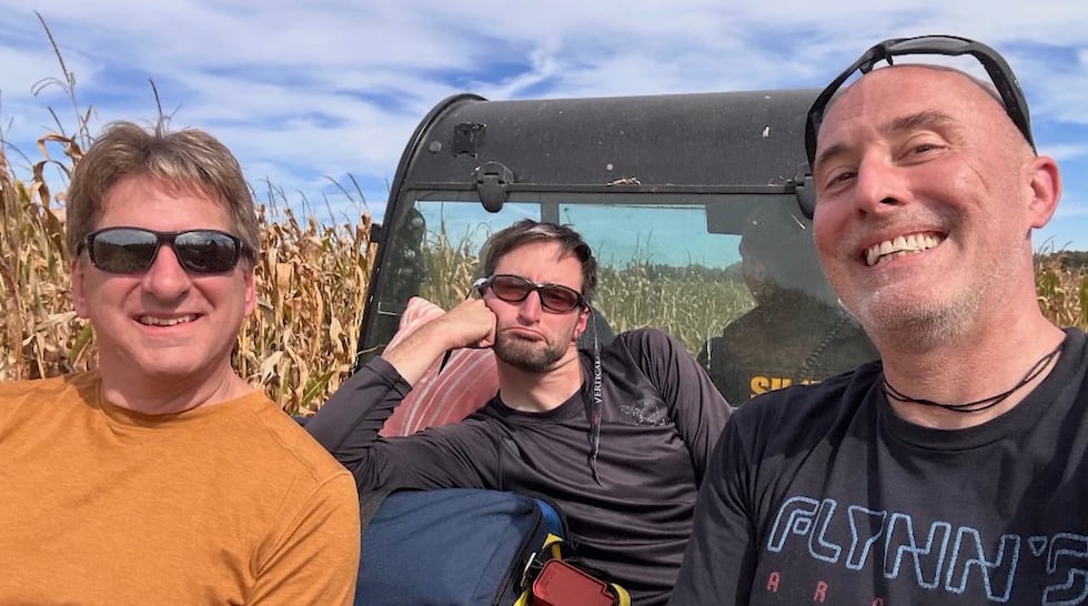 John Bechtel (left) and two other skydivers saw a small plane go down and literally jumped...