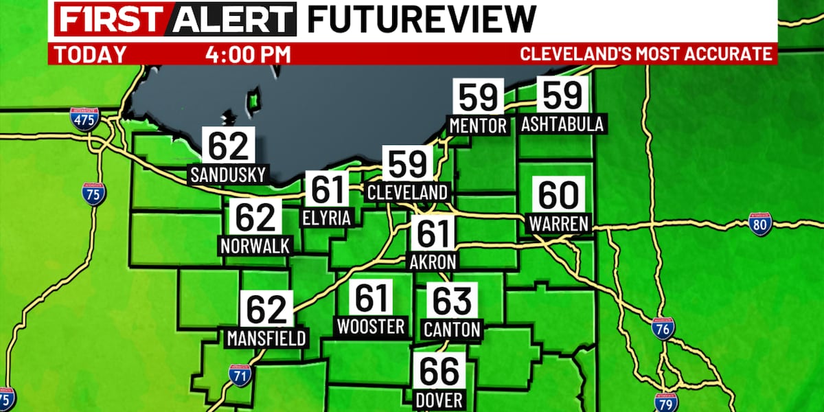 Northeast Ohio Weather:  Cooler feel the next couple of days Northeast Ohio Weather:  Cooler feel the next couple of days