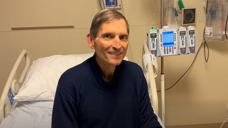 Bernie Kosar in his hospital room