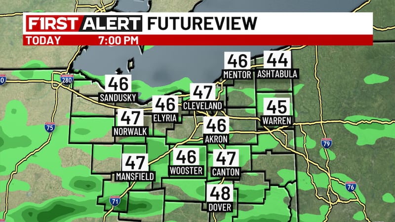 Some light rain in the area this evening.