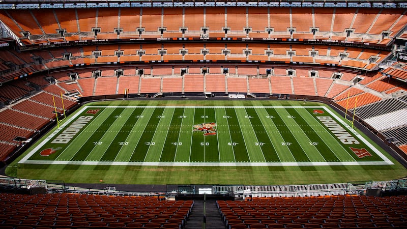 Brownie Field Logo Reveal Skydiving shoot at FirstEnergy Stadium on September 12, 2022.