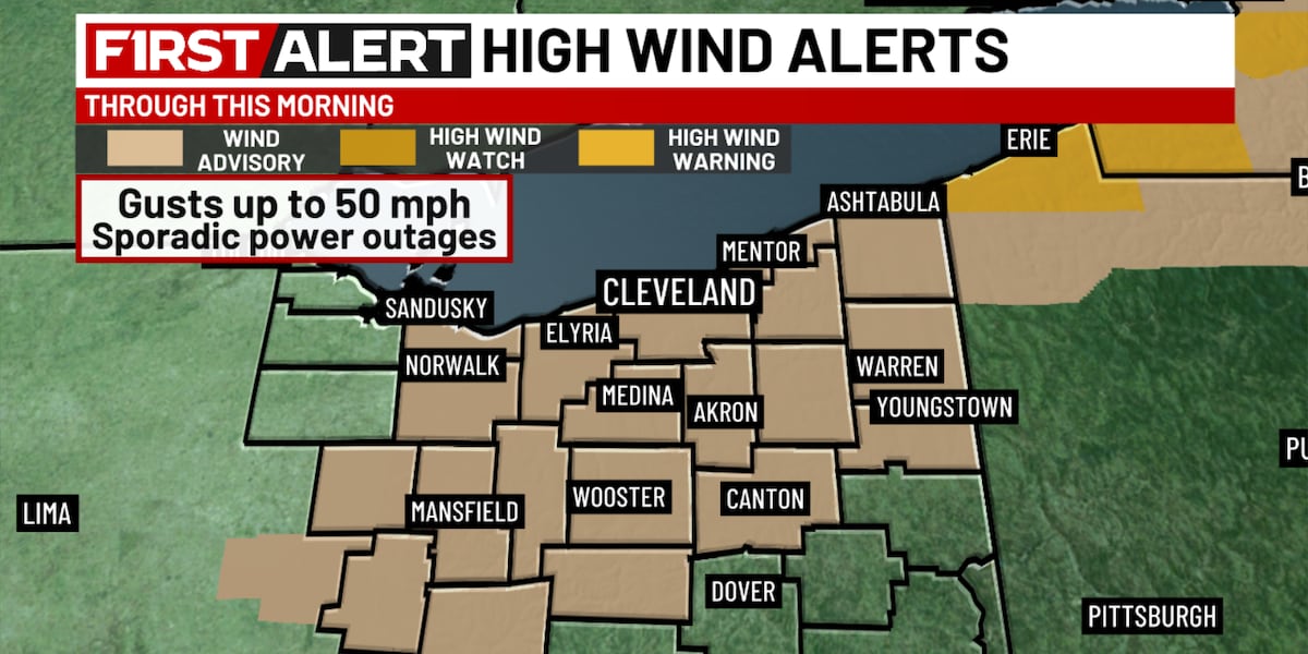 Thousands without power with many NE Ohio counties under wind advisories Thousands without power with many NE Ohio counties under wind advisories