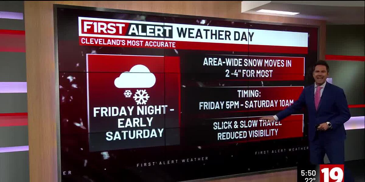 Akron Weather 19 First Alert Weather Day: 2″ to 4″ snow in Cleveland, Akron Friday ...