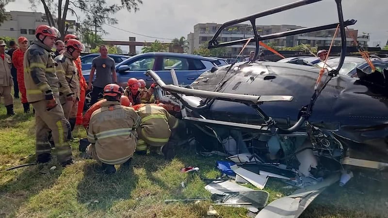 Two helicopters collided in Rio de Janeiro. (Source: Rio de Janeiro Fire Department via CNN...