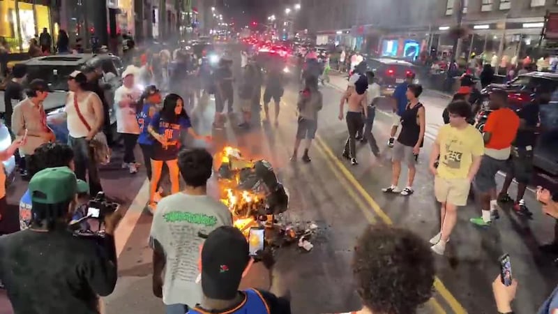 Exuberant celebrations after the New York Knicks won the NBA championship were marred by...