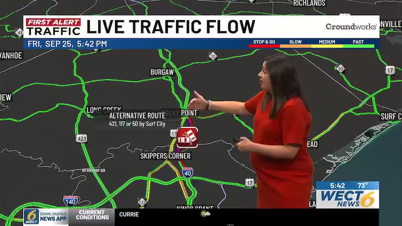 A vehicle crash has forced the closure of a stretch of Interstate 40 in Pender County.