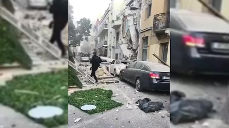 A powerful explosion heard across parts of Athens on Friday caused a three-story home to...