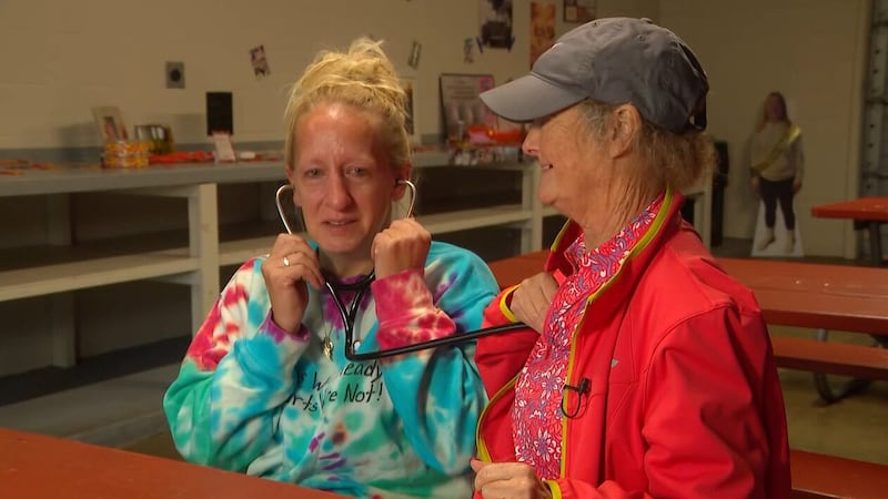 A mother heard her late daughter’s heartbeat again a year after her death when she met the...