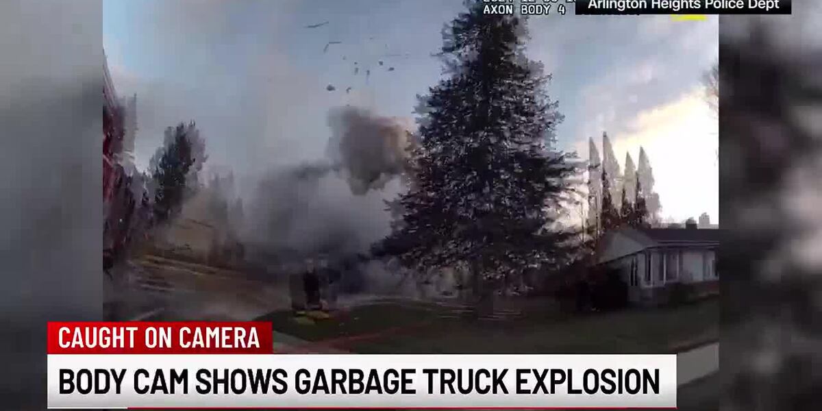 Trash Exploding Garbage truck explosion caught on camera
